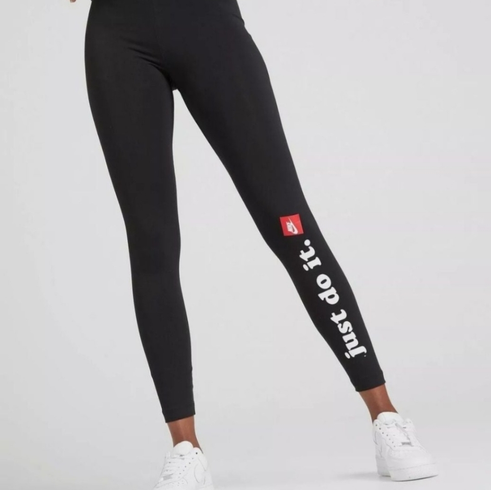 New Nike Club womens Leggings Yoga Gym Run Black pants cj1994 SIZE M - Picture 1 of 10